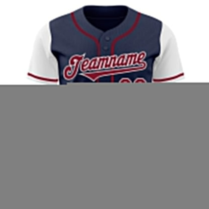 Custom Navy Crimson-White Authentic Two Tone Baseball Jersey