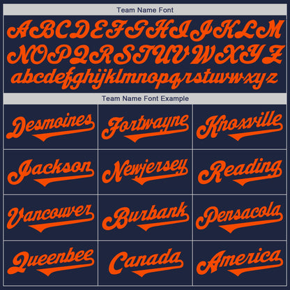 Custom Navy Orange Authentic Two Tone Baseball Jersey