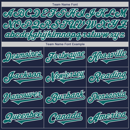 Custom Navy Teal-White Authentic Two Tone Baseball Jersey
