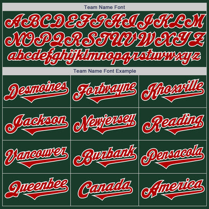 Custom Green Red-White Authentic Two Tone Baseball Jersey
