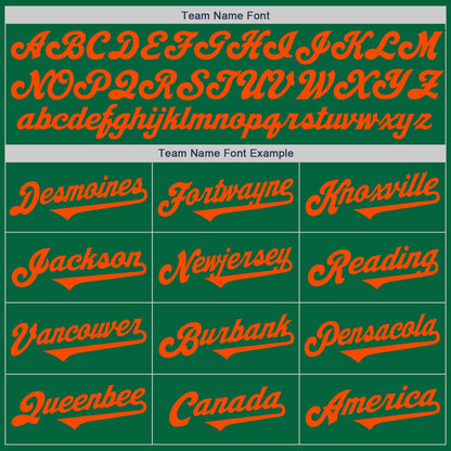 Custom Kelly Green Orange Authentic Two Tone Baseball Jersey