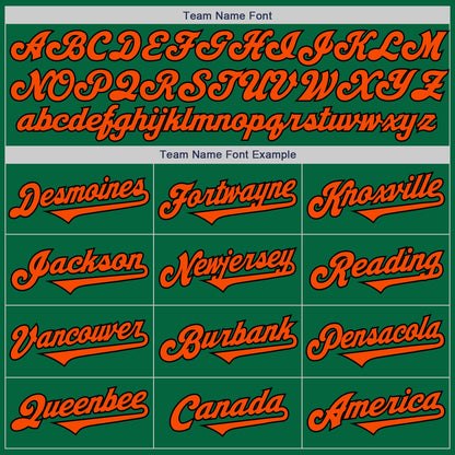 Custom Kelly Green Orange-Black Authentic Two Tone Baseball Jersey
