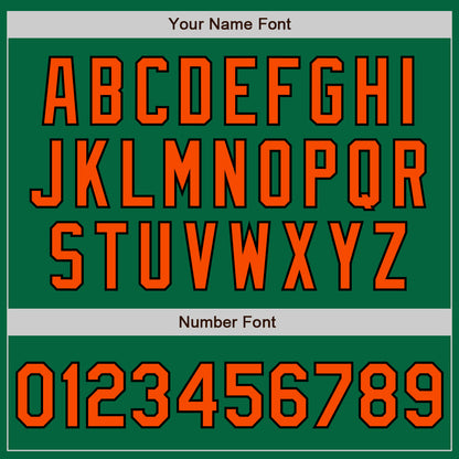 Custom Kelly Green Orange-Black Authentic Two Tone Baseball Jersey