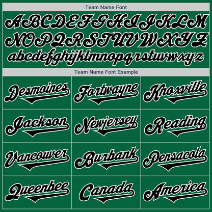 Custom Kelly Green Black-White Authentic Two Tone Baseball Jersey