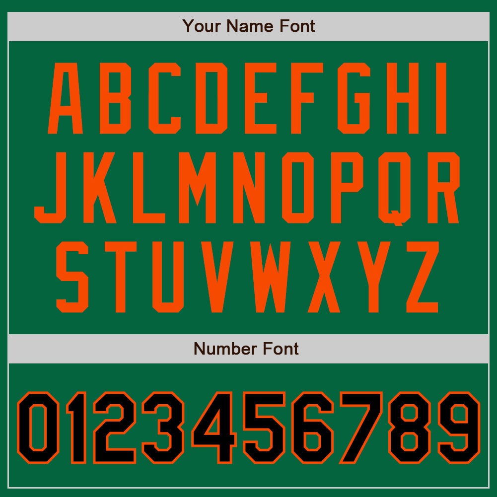 Custom Kelly Green Black-Orange Authentic Two Tone Baseball Jersey