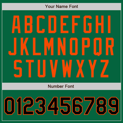 Custom Kelly Green Black-Orange Authentic Two Tone Baseball Jersey