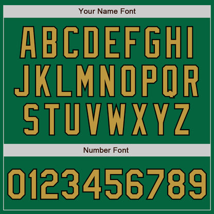 Custom Kelly Green Old Gold-Black Authentic Two Tone Baseball Jersey