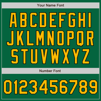 Custom Kelly Green Gold-Black Authentic Two Tone Baseball Jersey