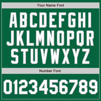 Custom Kelly Green White-Gray Authentic Two Tone Baseball Jersey