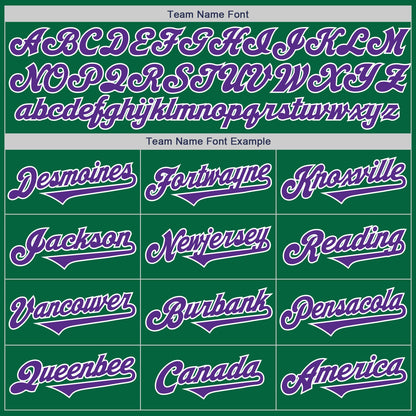 Custom Kelly Green Purple-White Authentic Two Tone Baseball Jersey