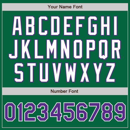 Custom Kelly Green Purple-White Authentic Two Tone Baseball Jersey