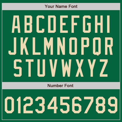 Custom Kelly Green Cream Authentic Two Tone Baseball Jersey