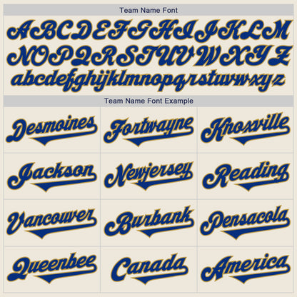 Custom Cream Royal-Old Gold Authentic Two Tone Baseball Jersey