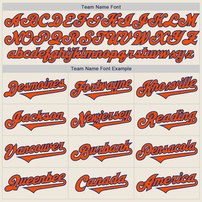 Custom Cream Orange-Royal Authentic Two Tone Baseball Jersey