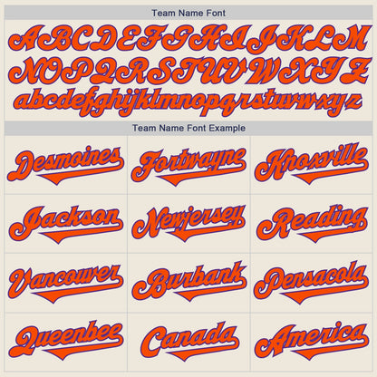 Custom Cream Orange-Purple Authentic Two Tone Baseball Jersey