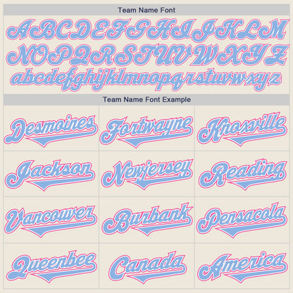Custom Cream Light Blue White-Pink Authentic Two Tone Baseball Jersey