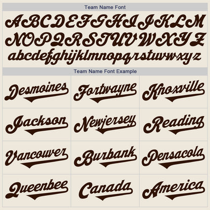 Custom Cream Brown Authentic Two Tone Baseball Jersey