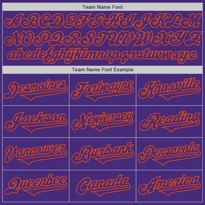 Custom Purple Orange Authentic Two Tone Baseball Jersey