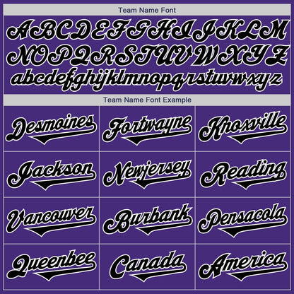 Custom Purple Black-White Authentic Two Tone Baseball Jersey