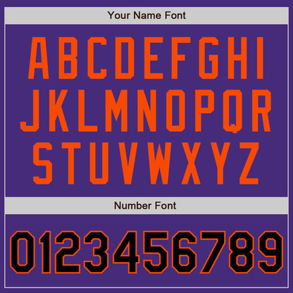 Custom Purple Black-Orange Authentic Two Tone Baseball Jersey