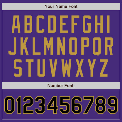 Custom Purple Black-Old Gold Authentic Two Tone Baseball Jersey