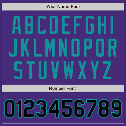 Custom Purple Black-Teal Authentic Two Tone Baseball Jersey