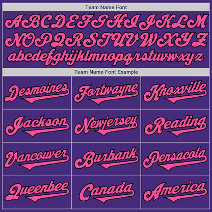 Custom Purple Pink-Black Authentic Two Tone Baseball Jersey