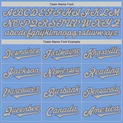 Custom Light Blue Gray-Steel Gray Authentic Two Tone Baseball Jersey