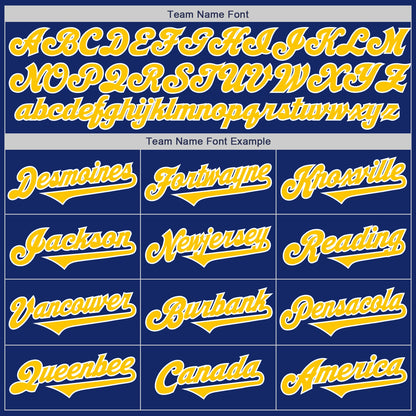 Custom Royal Yellow-White Authentic Two Tone Baseball Jersey
