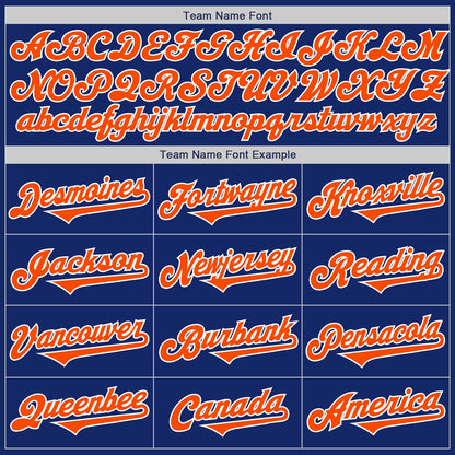 Custom Royal Orange-White Authentic Two Tone Baseball Jersey
