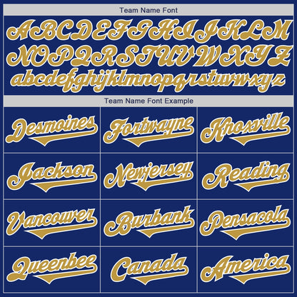 Custom Royal Old Gold-White Authentic Two Tone Baseball Jersey
