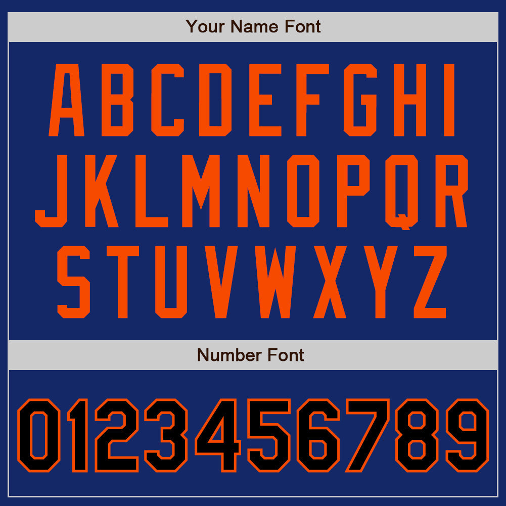 Custom Royal Black-Orange Authentic Two Tone Baseball Jersey