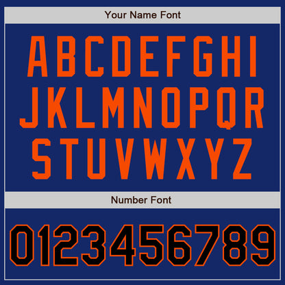 Custom Royal Black-Orange Authentic Two Tone Baseball Jersey