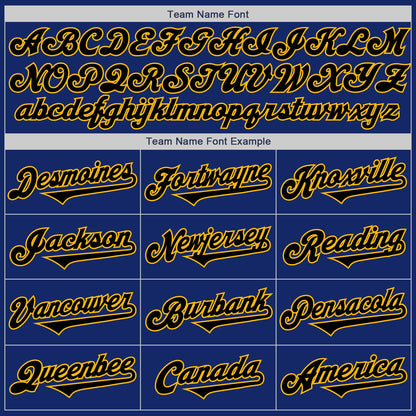 Custom Royal Black-Gold Authentic Two Tone Baseball Jersey