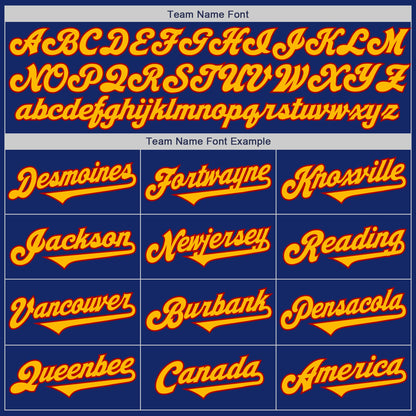 Custom Royal Gold-Red Authentic Two Tone Baseball Jersey