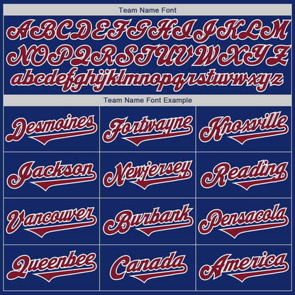 Custom Royal Crimson-White Authentic Two Tone Baseball Jersey