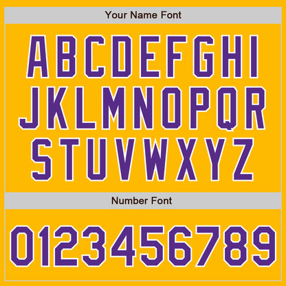 Custom Gold Purple-White Authentic Two Tone Baseball Jersey