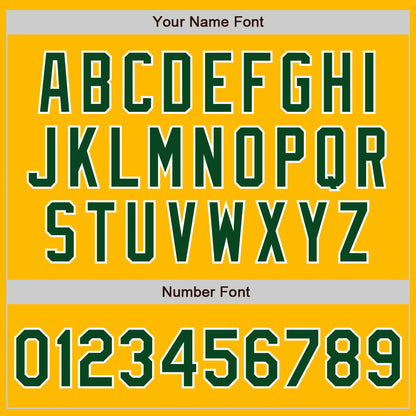 Custom Gold Green-White Authentic Two Tone Baseball Jersey