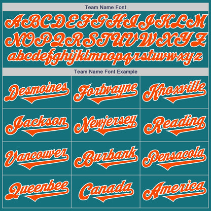 Custom Teal Orange-White Authentic Two Tone Baseball Jersey