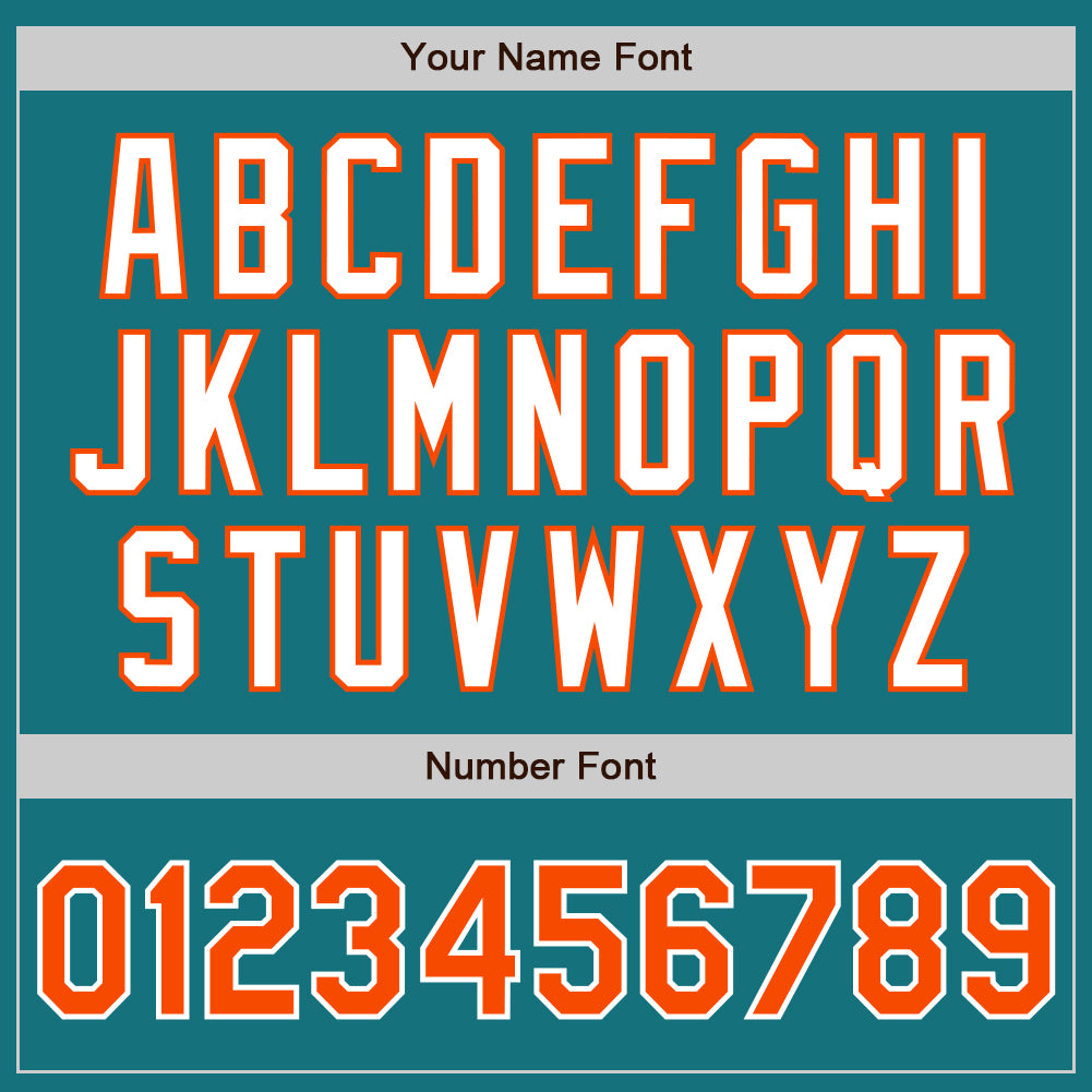 Custom Teal Orange-White Authentic Two Tone Baseball Jersey