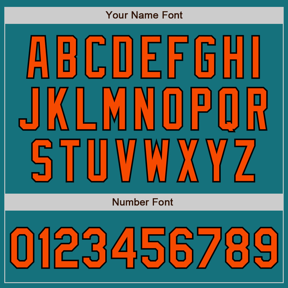 Custom Teal Orange-Black Authentic Two Tone Baseball Jersey