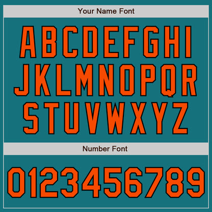 Custom Teal Orange-Black Authentic Two Tone Baseball Jersey