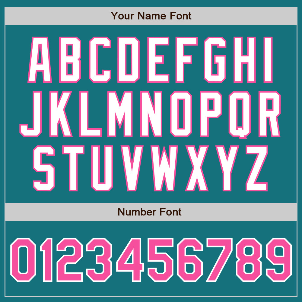 Custom Teal Pink-White Authentic Two Tone Baseball Jersey