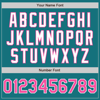 Custom Teal Pink-White Authentic Two Tone Baseball Jersey