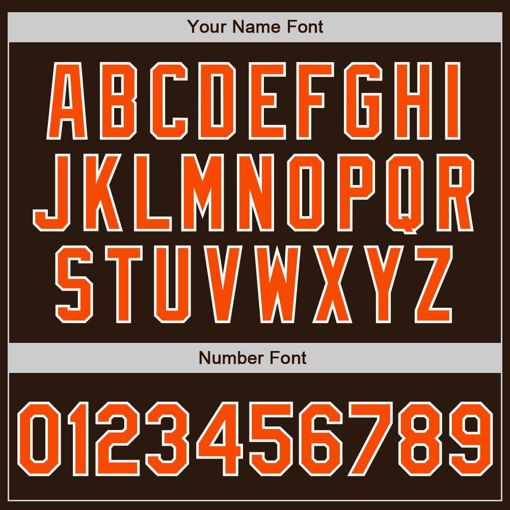 Custom Brown Orange-White Authentic Two Tone Baseball Jersey