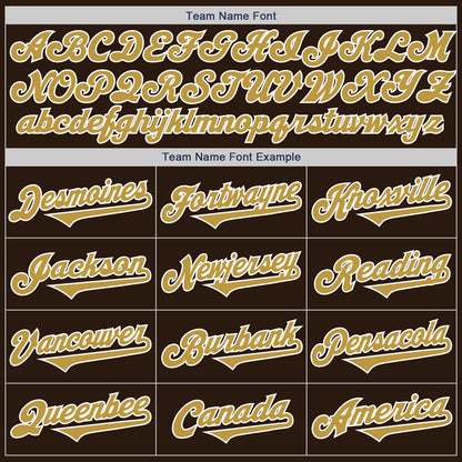 Custom Brown Old Gold-White Authentic Two Tone Baseball Jersey