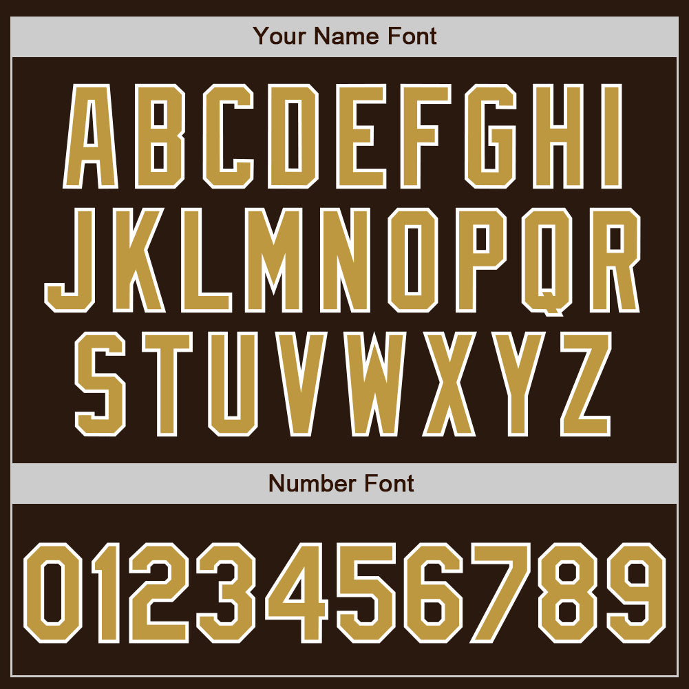 Custom Brown Old Gold-White Authentic Two Tone Baseball Jersey