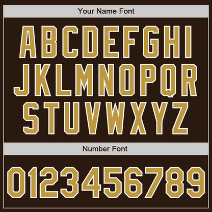 Custom Brown Old Gold-White Authentic Two Tone Baseball Jersey
