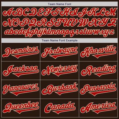 Custom Brown Red-Cream Authentic Two Tone Baseball Jersey