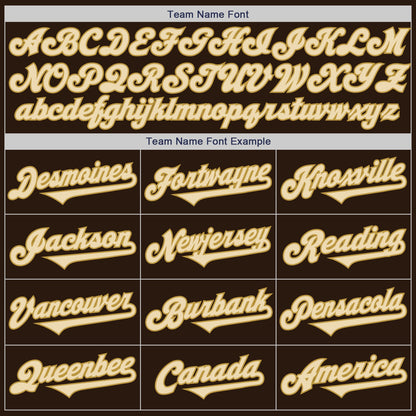 Custom Brown Cream-Old Gold Authentic Two Tone Baseball Jersey